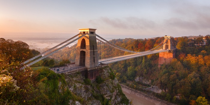 Clifton Suspension Bridge at sunrise