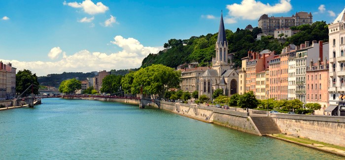 Riverside view of Lyon